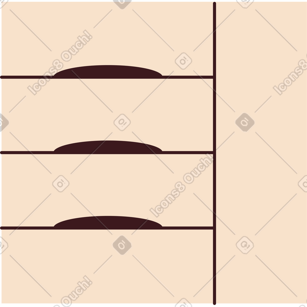 Illustration Table de chevet avec tiroirs dans le style Folks à télécharger aux formats PNG, SVG