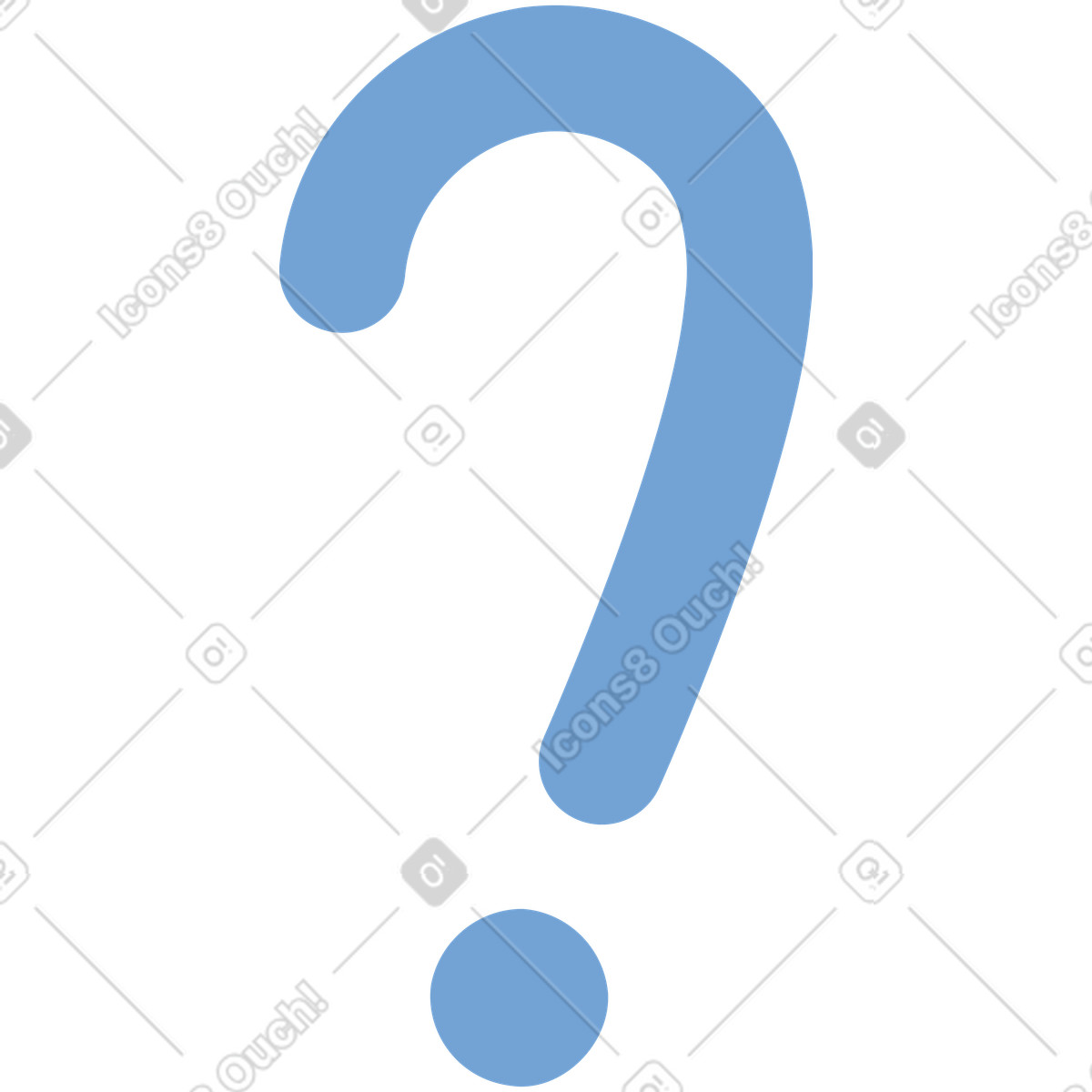 Blue question mark-Illustration im Pluto-Stil als Download in PNG, SVG