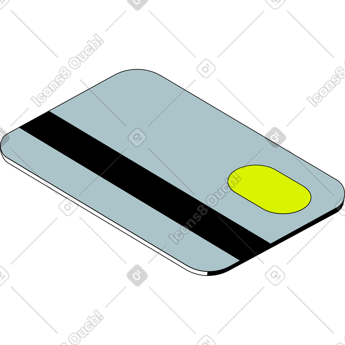 Bank card illustration in Isometric style download in PNG, SVG