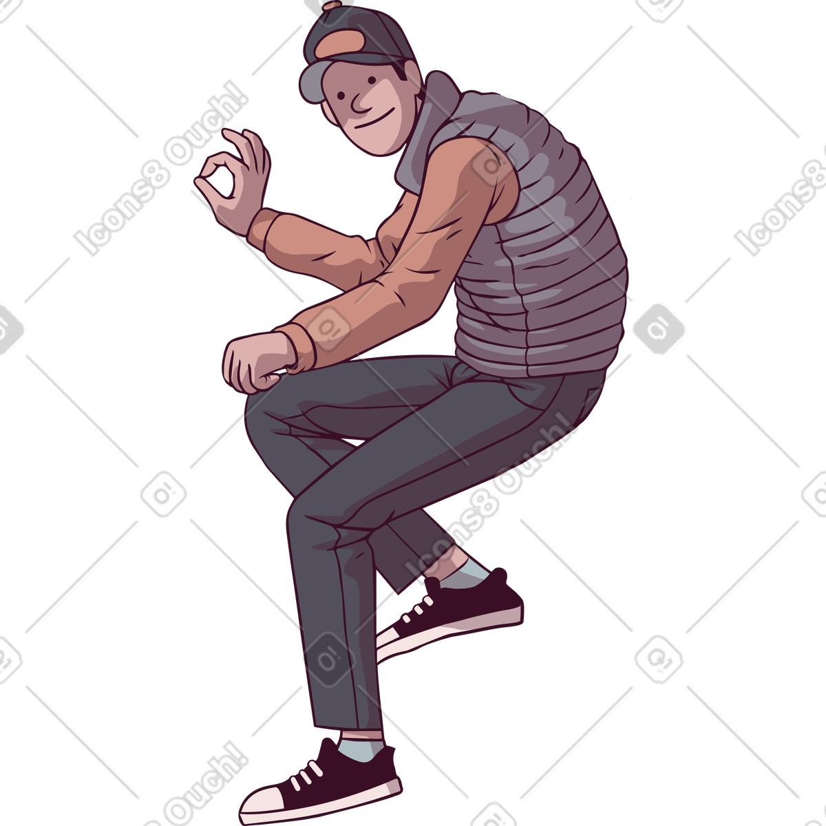 Mann-Illustration im Eastwood-Stil als Download in PNG, SVG