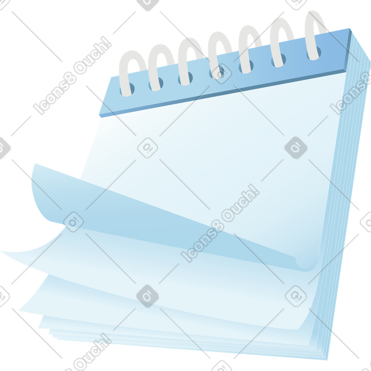 Blocco note blu illustrazione in stile Airy scarica in PNG, SVG