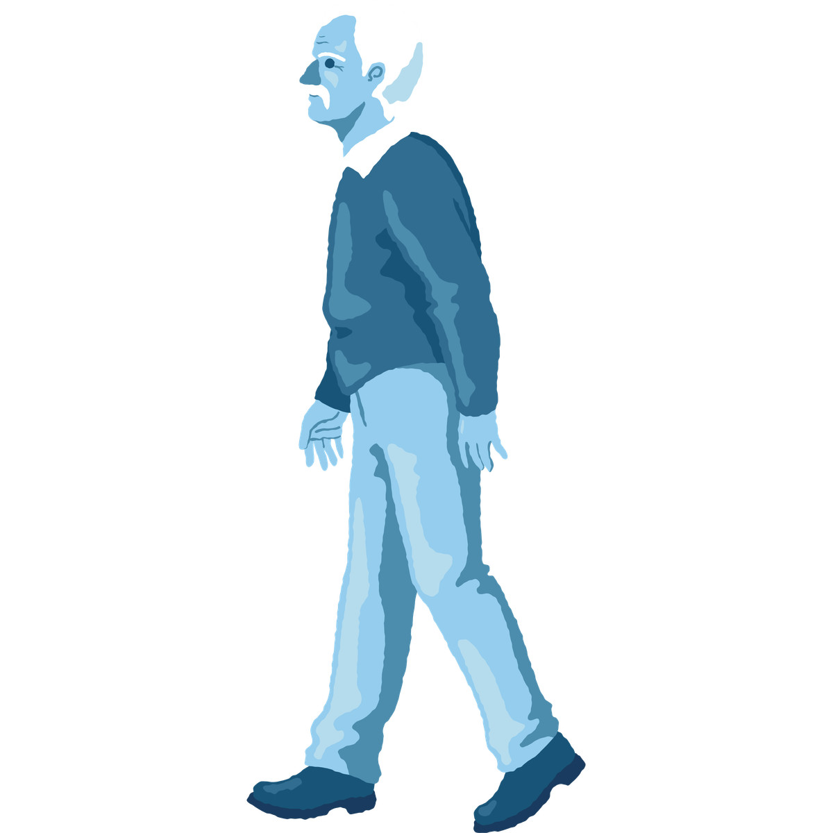 Ilustración Old man walking en estilo Cherry a descargar en PNG y SVG