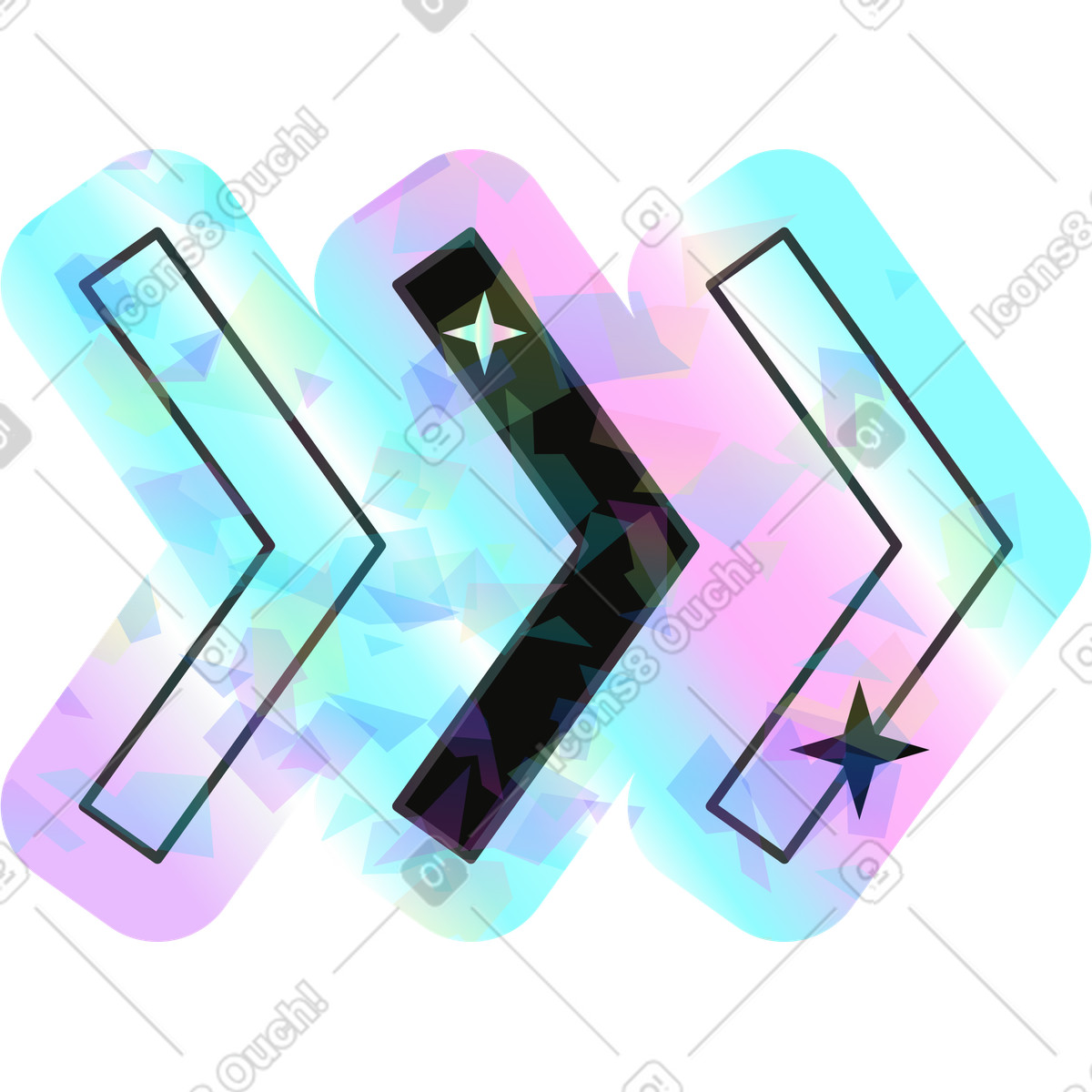 Holostickers スタイルの Arrow decor のイラストをPNG、SVG形式でダウンロード