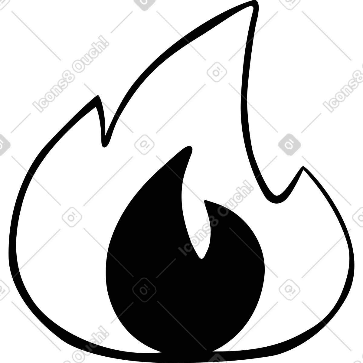 Fire illustration in Journal style download in PNG, SVG