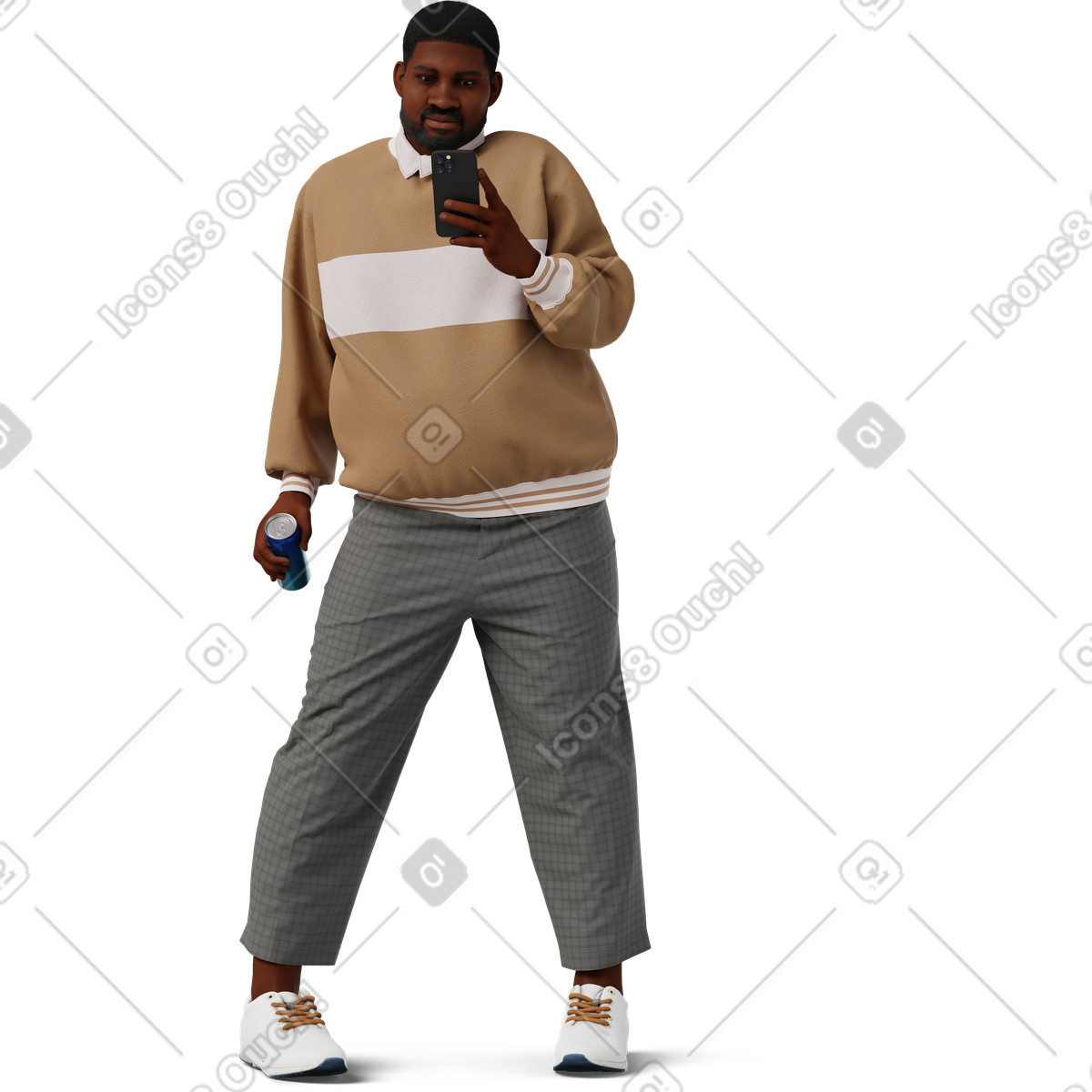 Giovane che prende selfie allo specchio illustrazione in stile 3D Hygge scarica in PNG, SVG