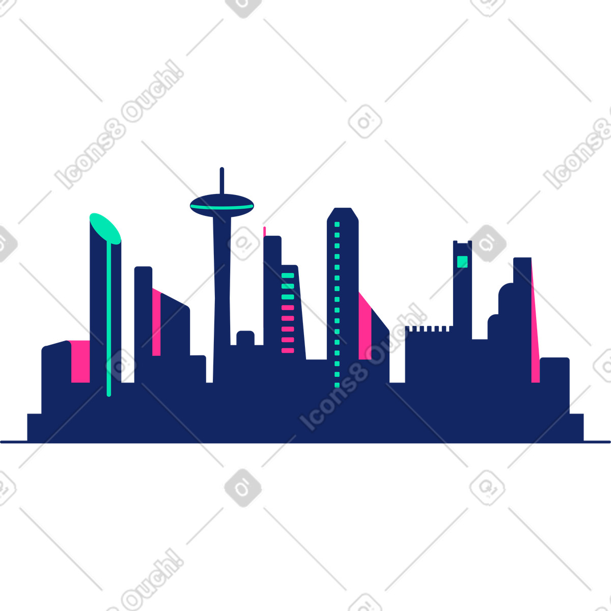 下载 Cyborg 风格的 市容 插画，支持 PNG、SVG 格式