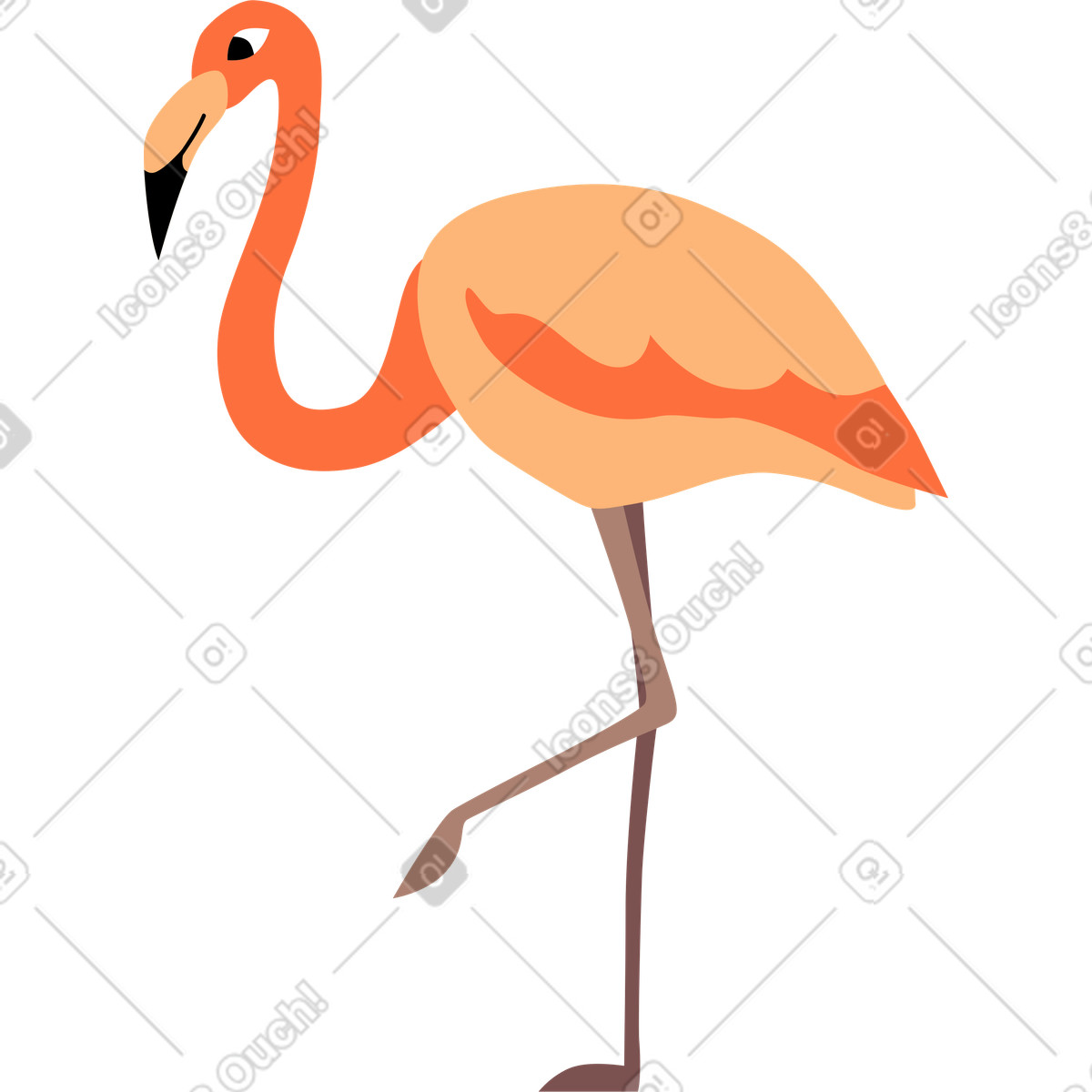 Ilustração de Flamingo em no estilo Jaconda para baixar em PNG, SVG