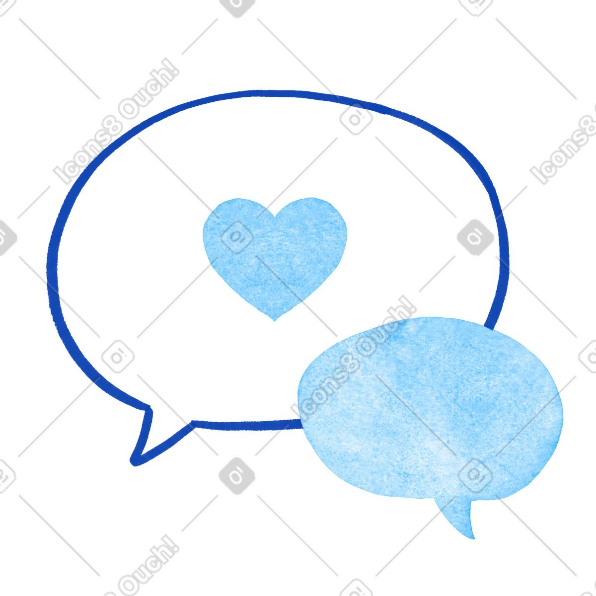 Tint 스타일의 Speech bubble heart symbol for positive message and supportive communication 일러스트레이션 PNG, SVG 다운로드