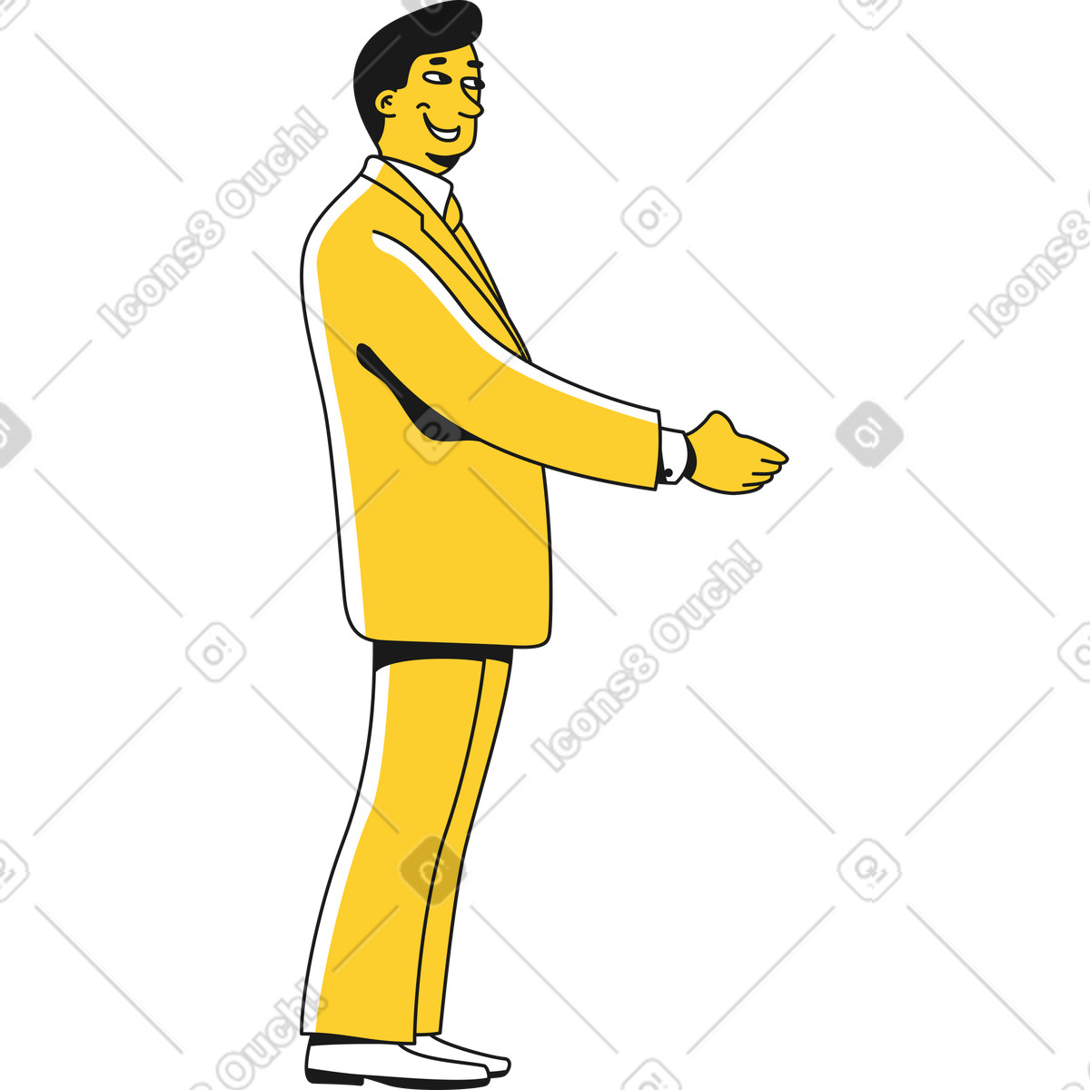Politico che stringe la mano illustrazione in stile Taxi scarica in PNG, SVG