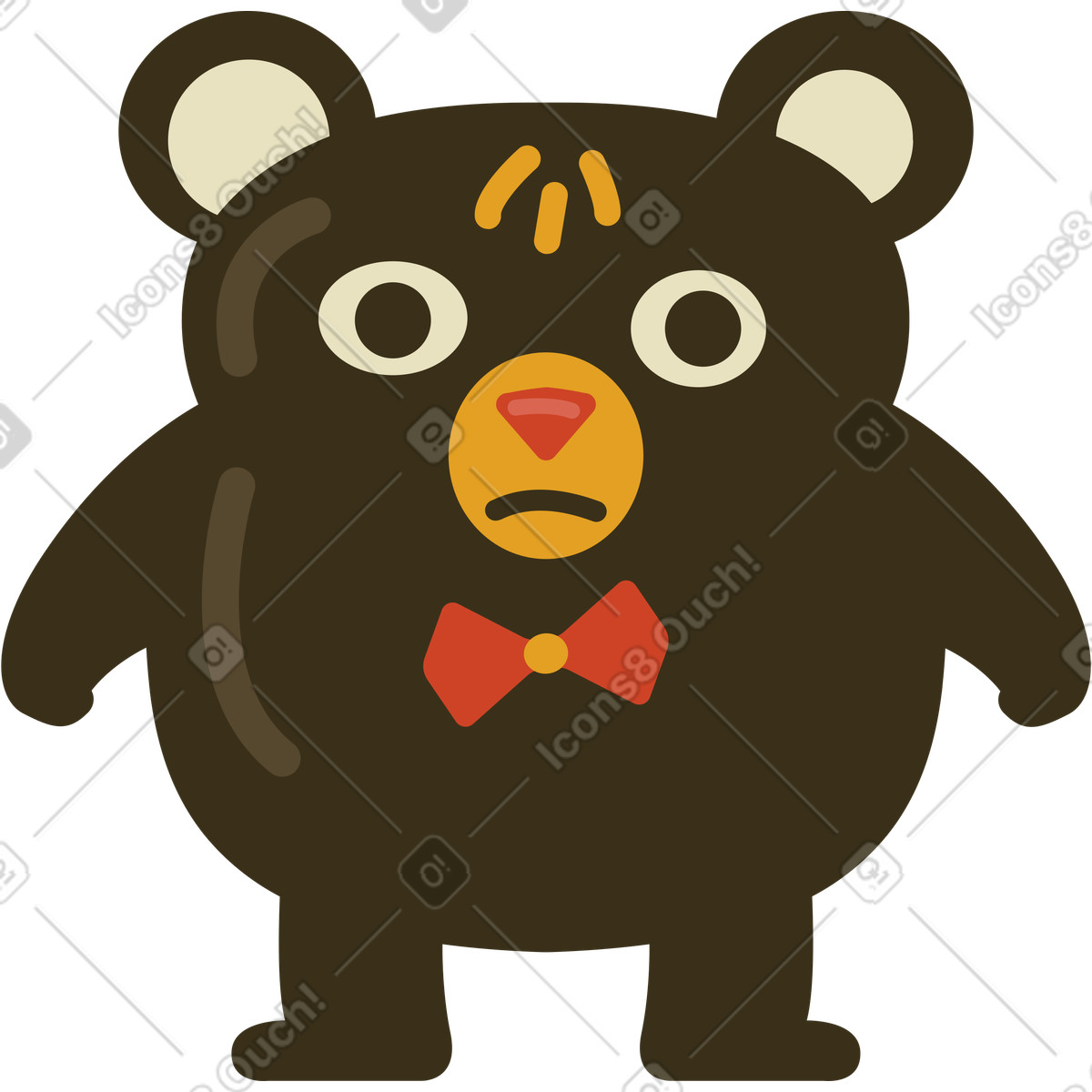 Bear illustration in Arabica style download in PNG, SVG