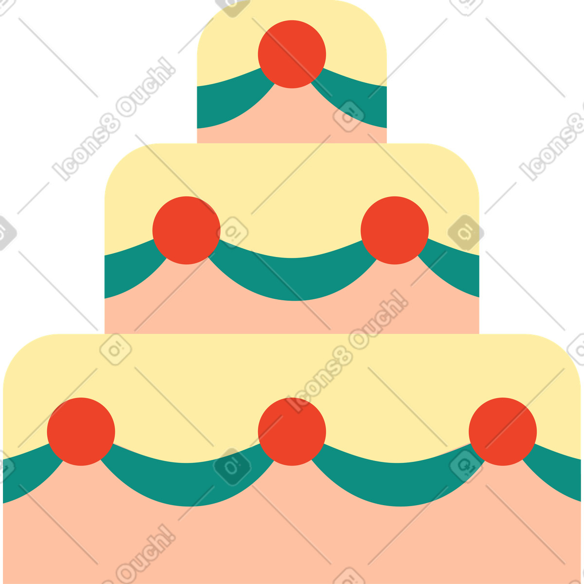 Torta nuziale illustrazione in stile Polar scarica in PNG, SVG