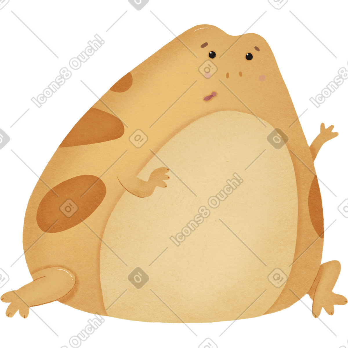 Frog illustration in Woolly style download in PNG, SVG