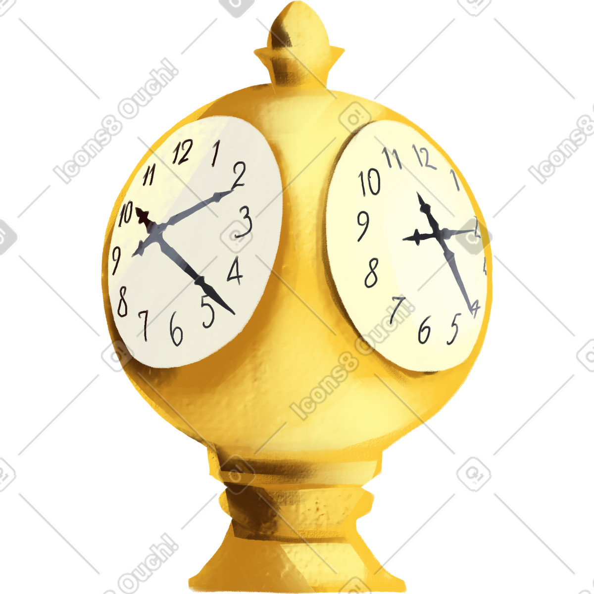 Street clock illustration in Sunday style download in PNG, SVG