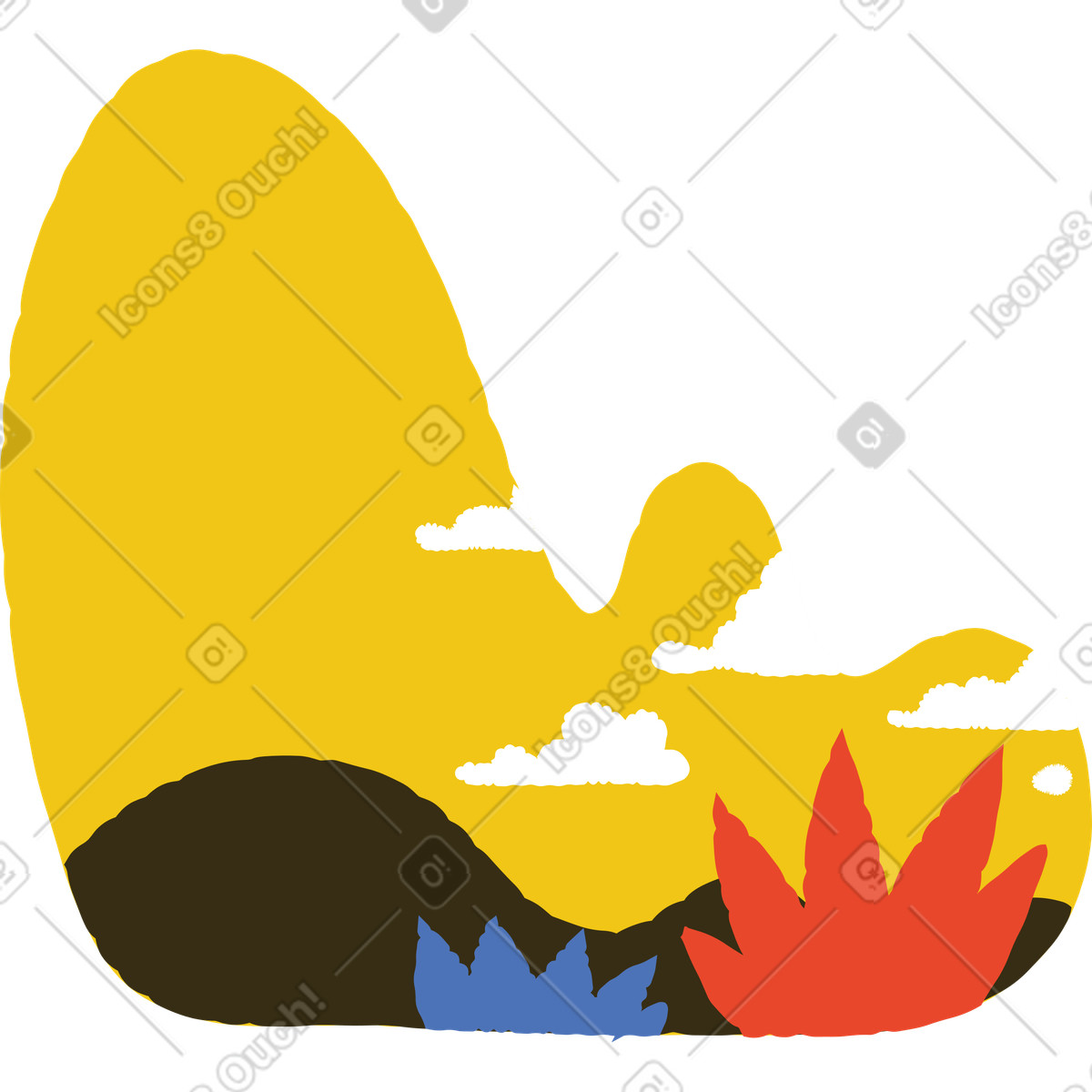 Ilustração de Montanhas em no estilo Bermuda para baixar em PNG, SVG