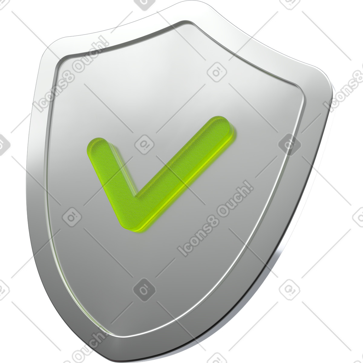 Protection shield, Safe connection, Trusted approval illustration in 3D Enterprise style download in PNG, SVG