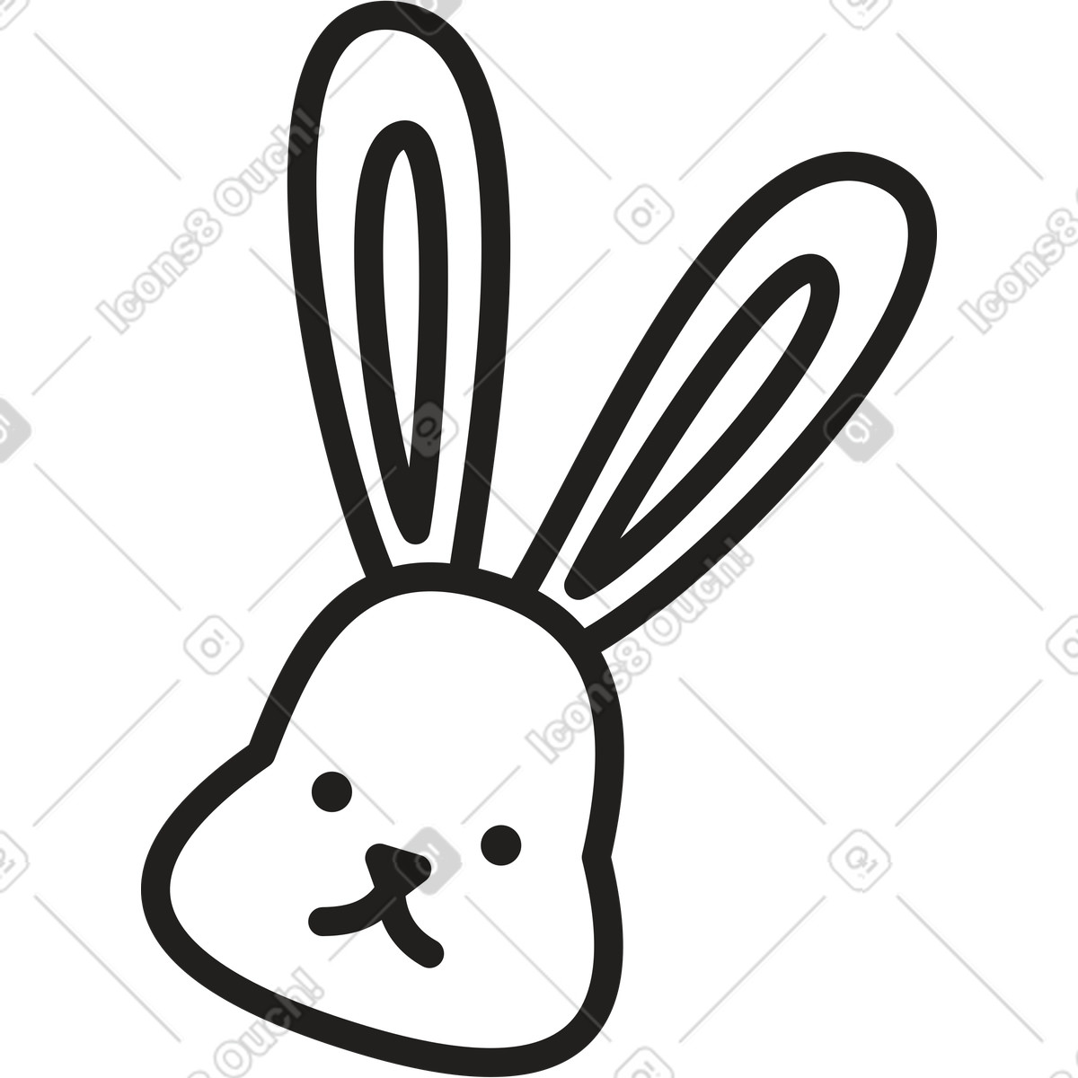 Easter bunny illustration in Little style download in PNG, SVG