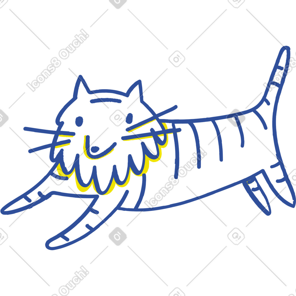 Tigre illustrazione in stile Lime scarica in PNG, SVG