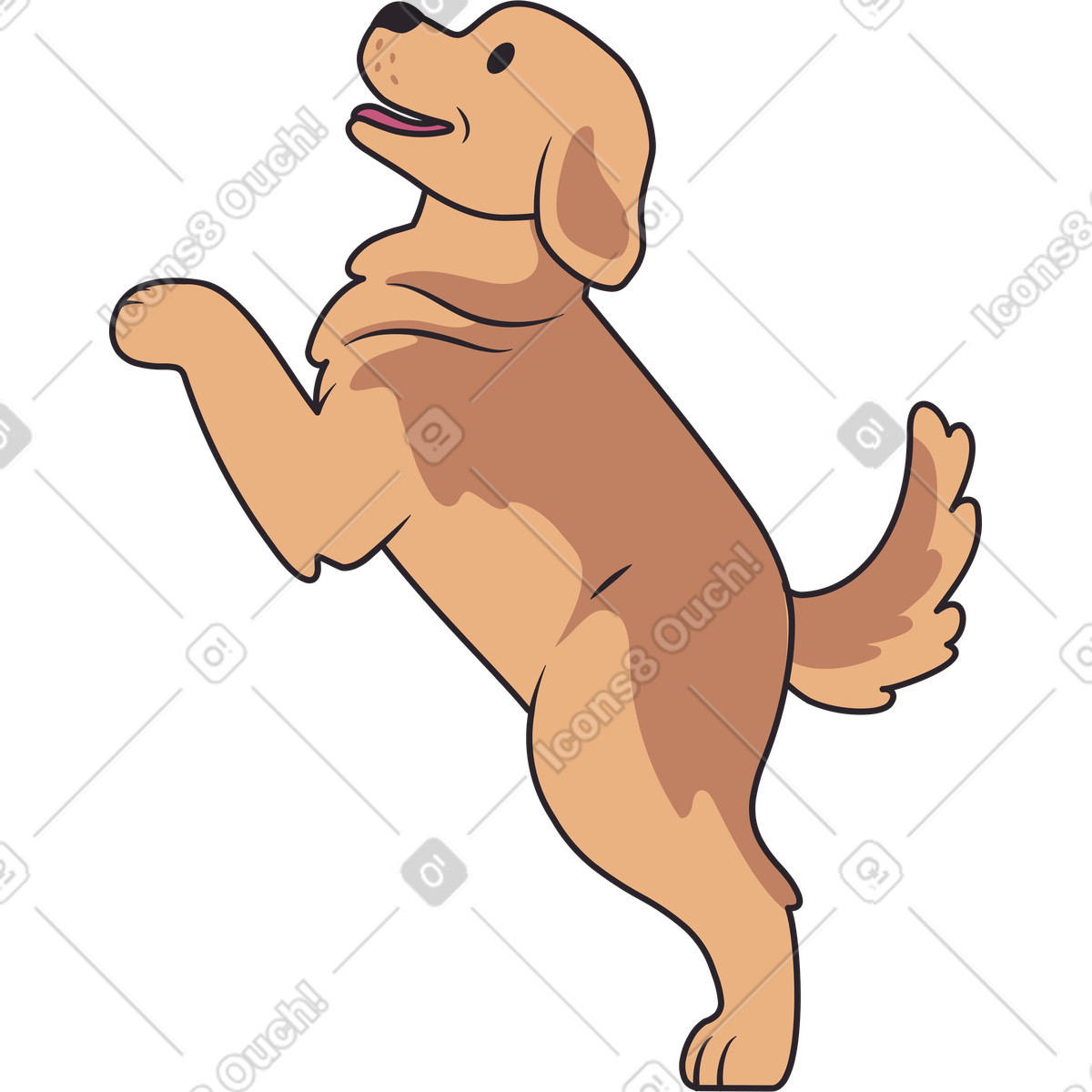 Eastwood スタイルの Golden retriever puppy のイラストをPNG、SVG形式でダウンロード