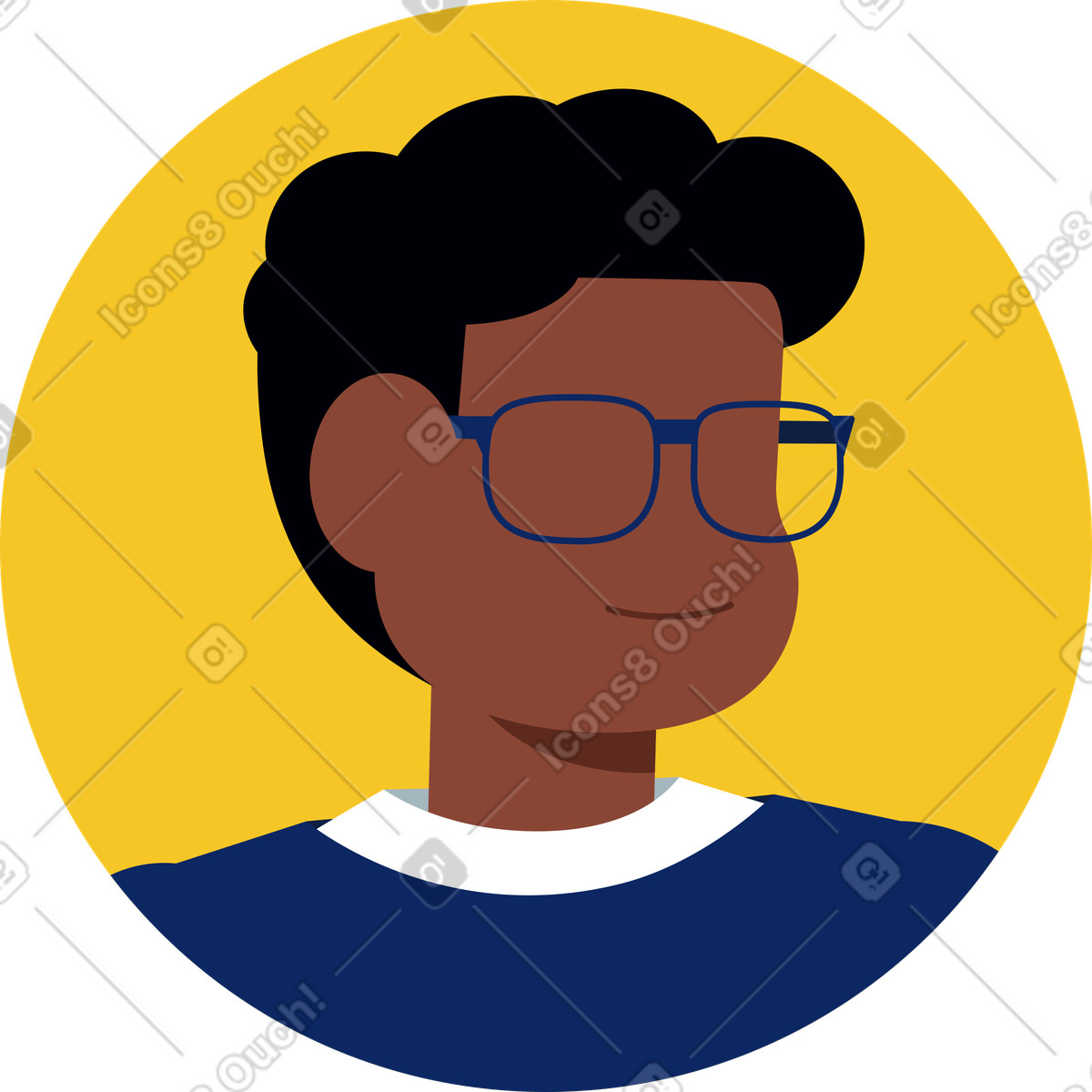 Avatar maschile illustrazione in stile Catchy scarica in PNG, SVG