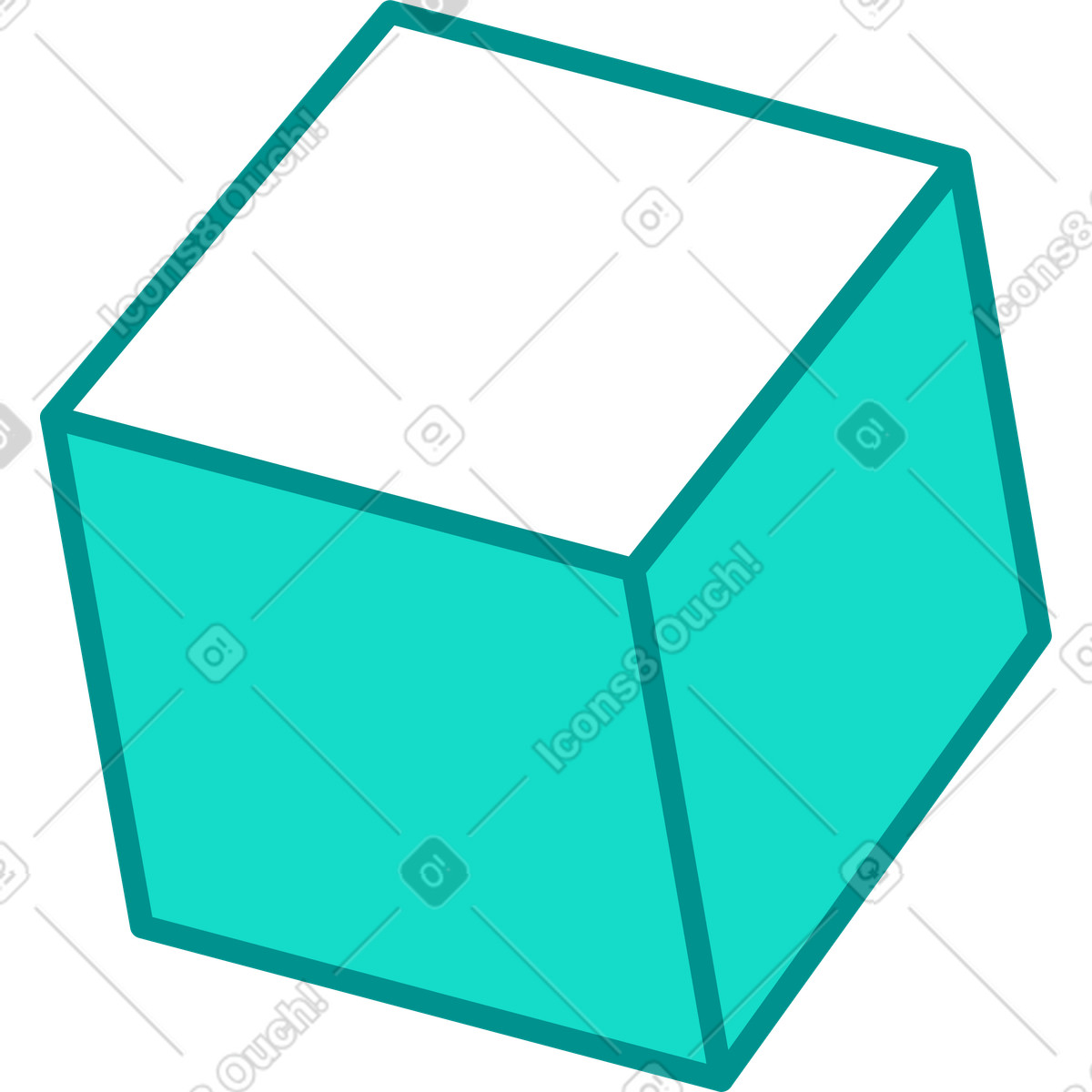 Ilustração de Cubo em no estilo Natty para baixar em PNG, SVG