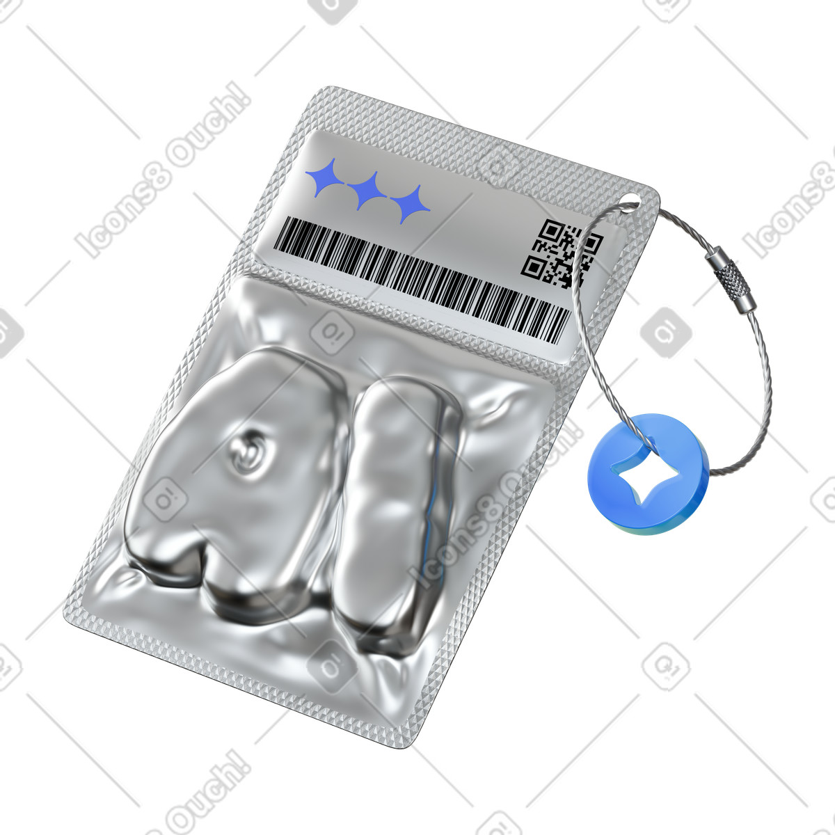 Ai letters in vacuum package illustration 3D Stickle style download PNG, SVG