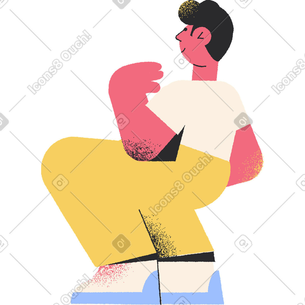 Ilustração de Homem sentado em no estilo Pablo para baixar em PNG, SVG