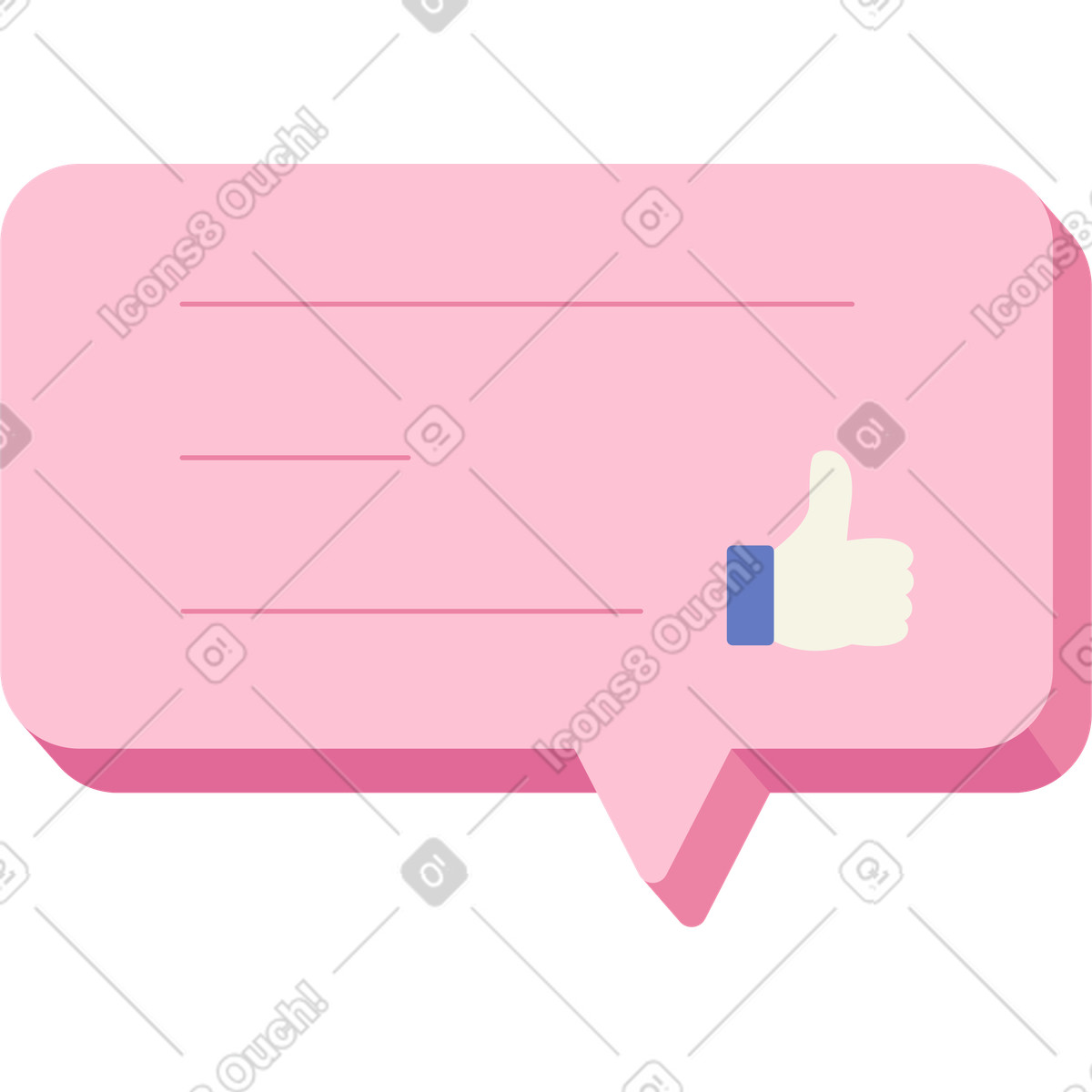 Pink bubble illustration in Social style download in PNG, SVG