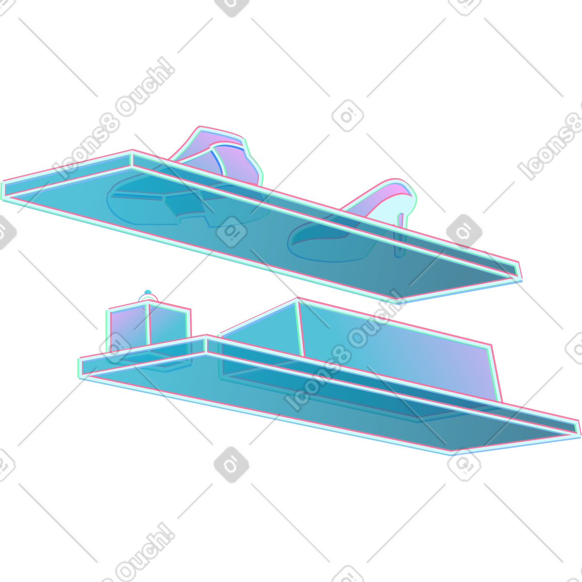 Ilustração de Prateleiras com mercadorias em no estilo Neon para baixar em PNG, SVG