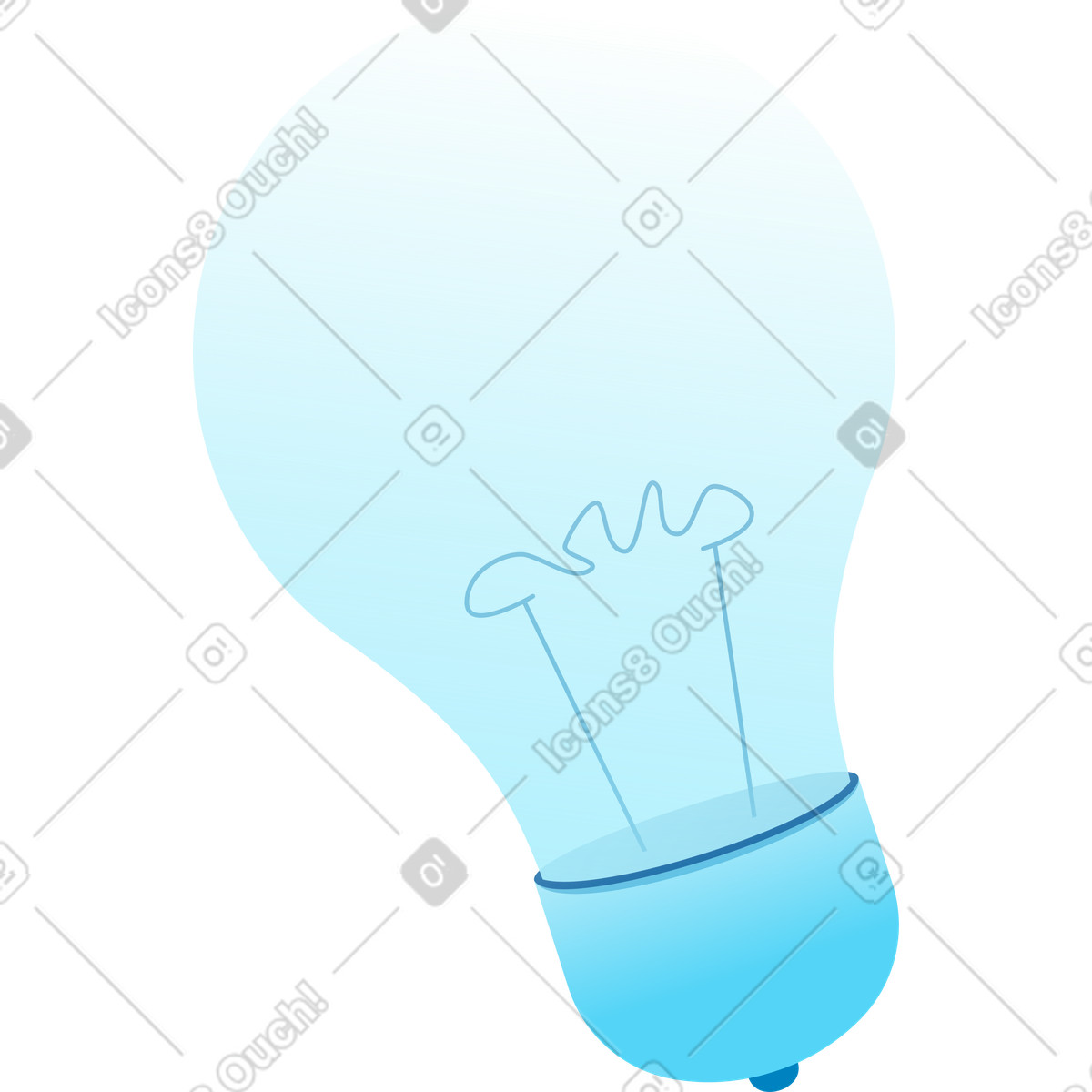 Lightbulb illustration in Icy style download in PNG, SVG