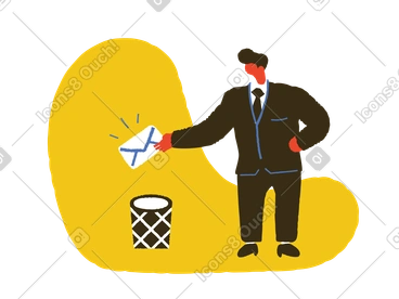 Man deleting a letter PNG, SVG