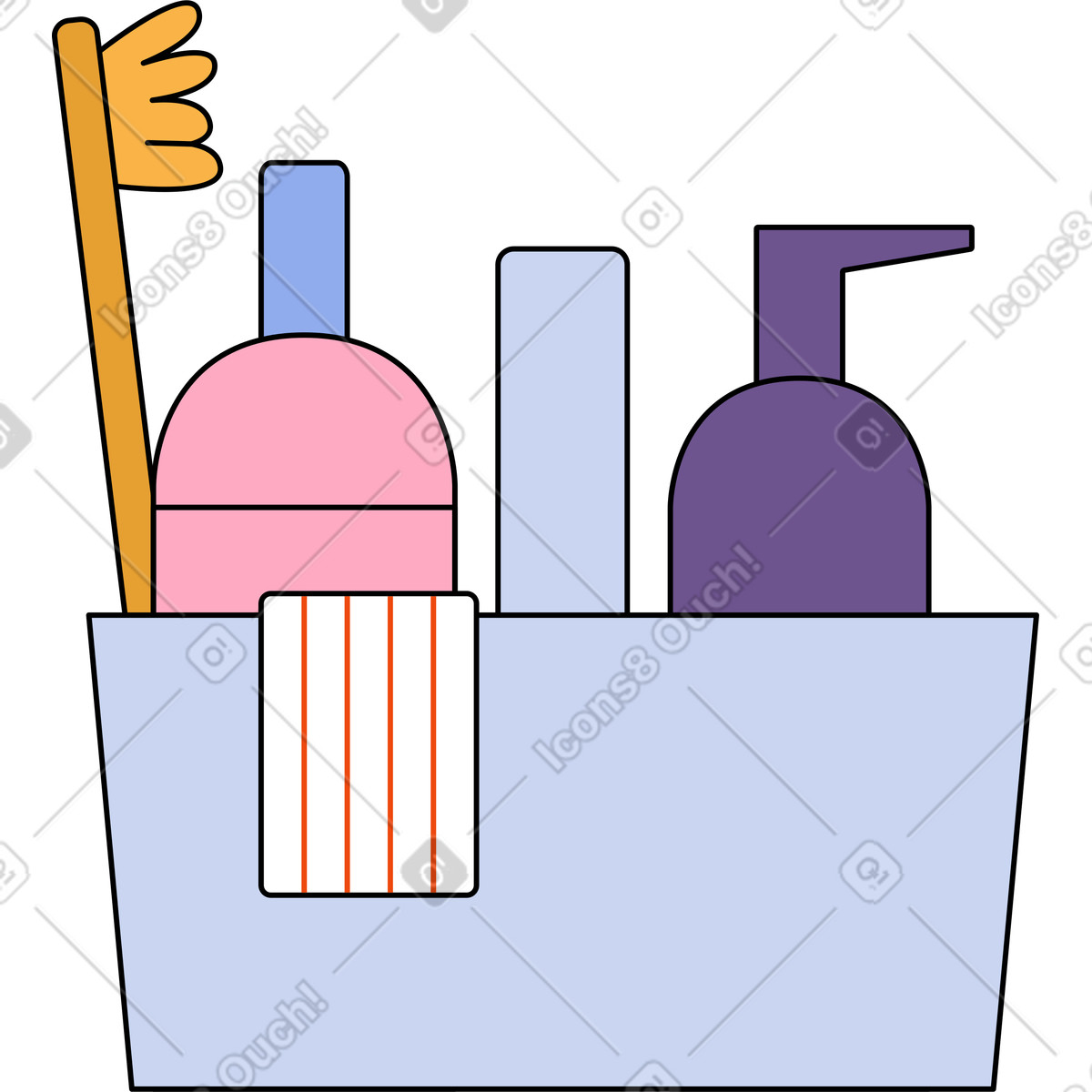 Bloom スタイルの Detergents and cleaners in a box のイラストをPNG、SVG形式でダウンロード