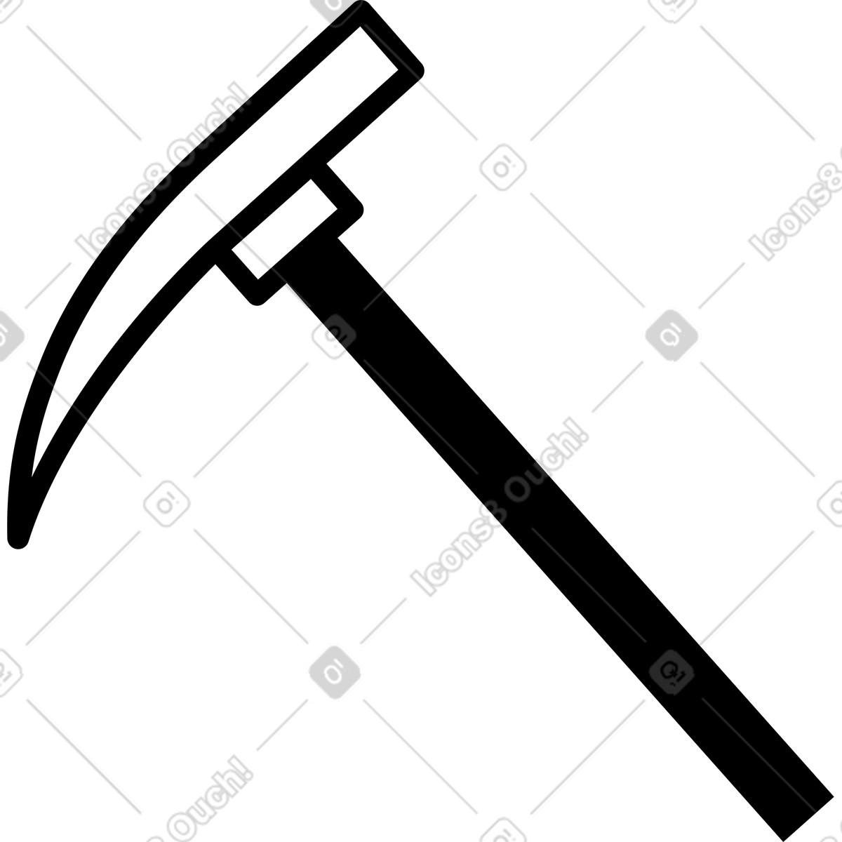 Bergmanns spitzhacke-Illustration im Transistor-Stil als Download in PNG, SVG