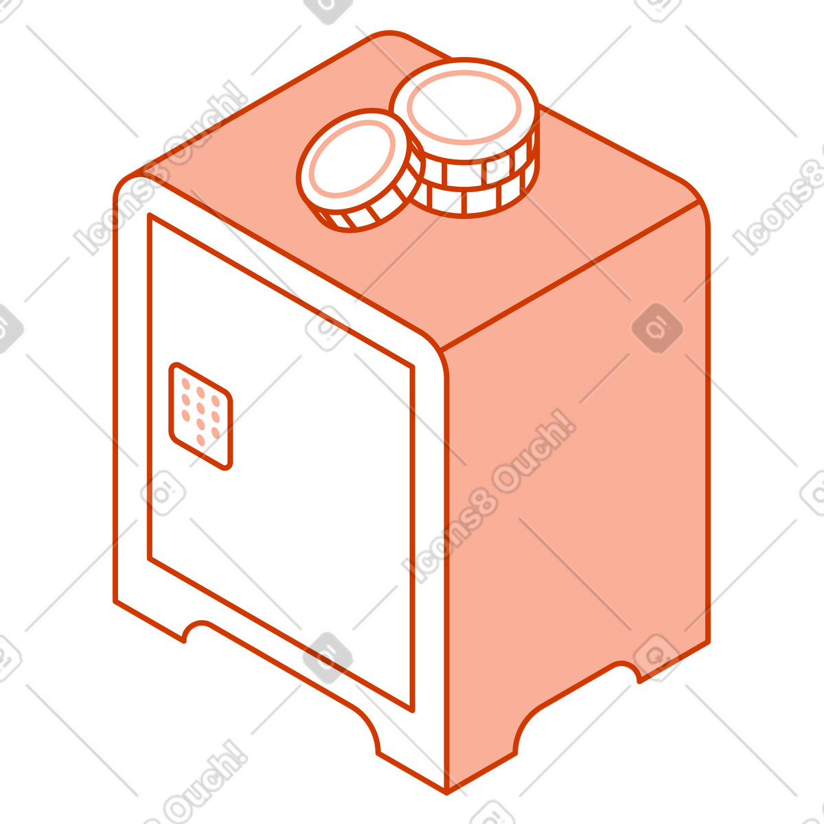 Ilustración Caja fuerte para guardar dinero en estilo Natty a descargar en PNG y SVG
