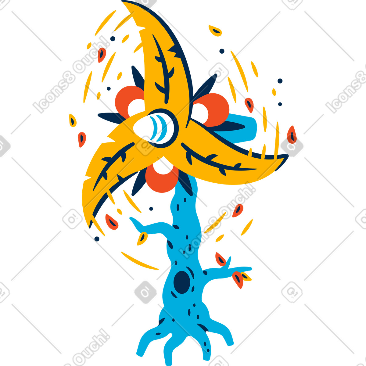 Elica per alberi illustrazione in stile Flame scarica in PNG, SVG