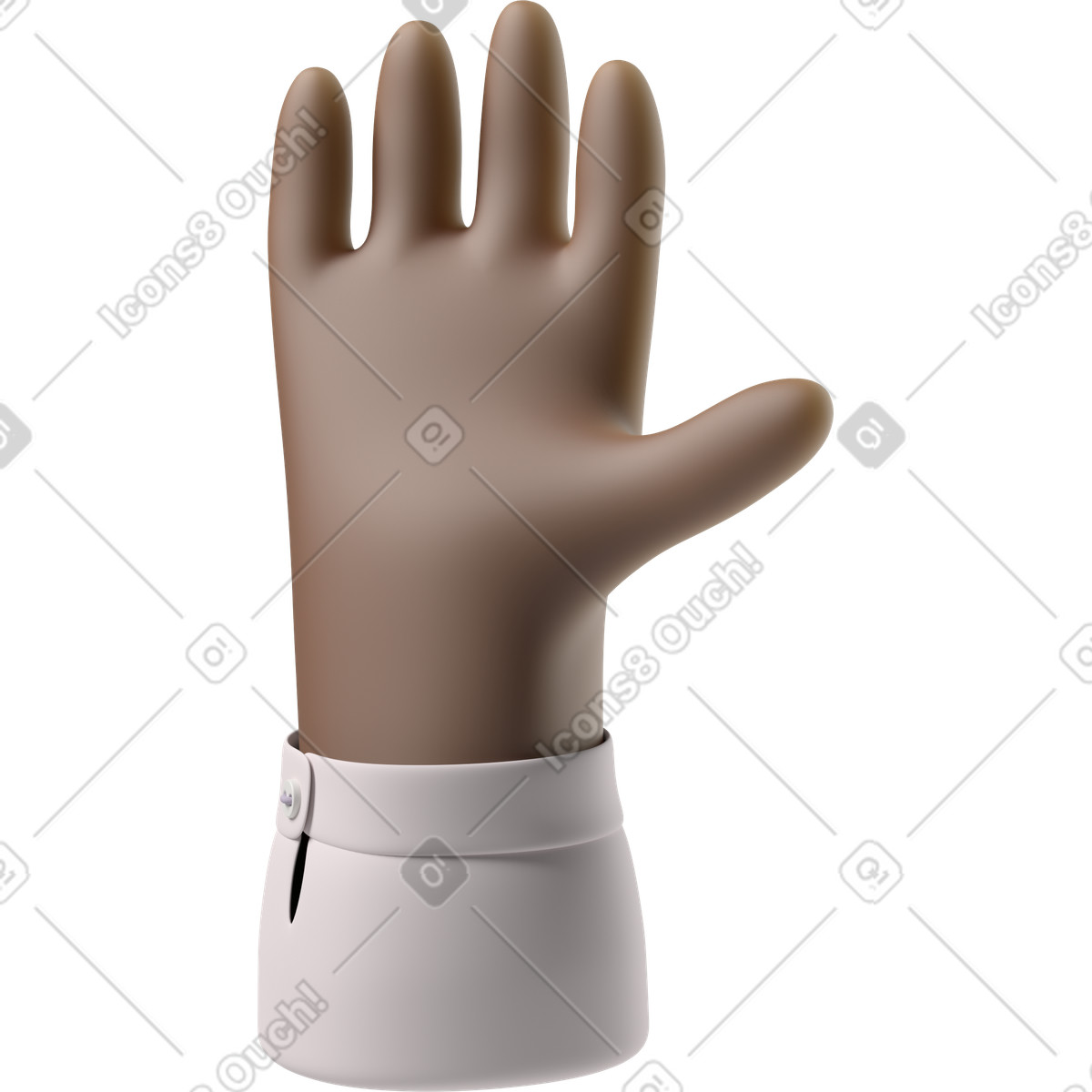 Schwarze hauthand erhoben-Illustration im 3D Hands Fun&Wild-Stil als Download in PNG, SVG
