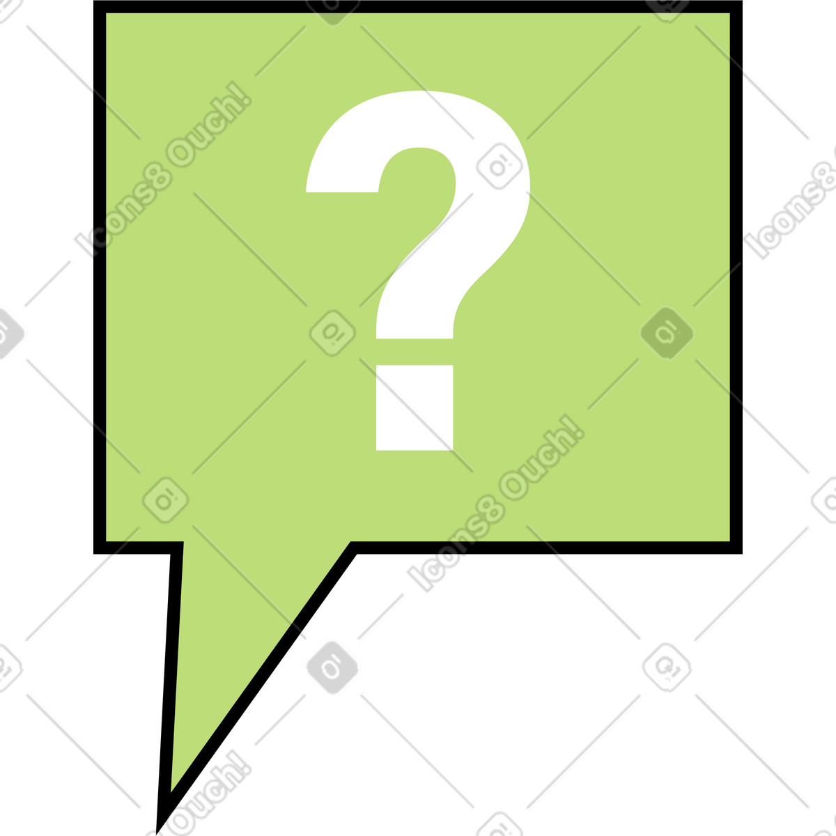 Speech bubble with a question mark illustration in Kindy style download in PNG, SVG