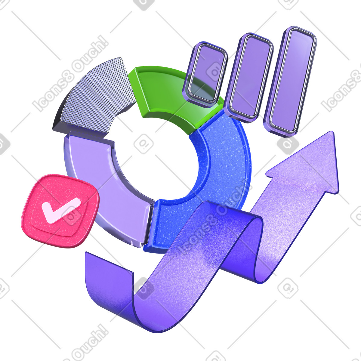 Analyzing visually represented data illustration in PNG, SVG