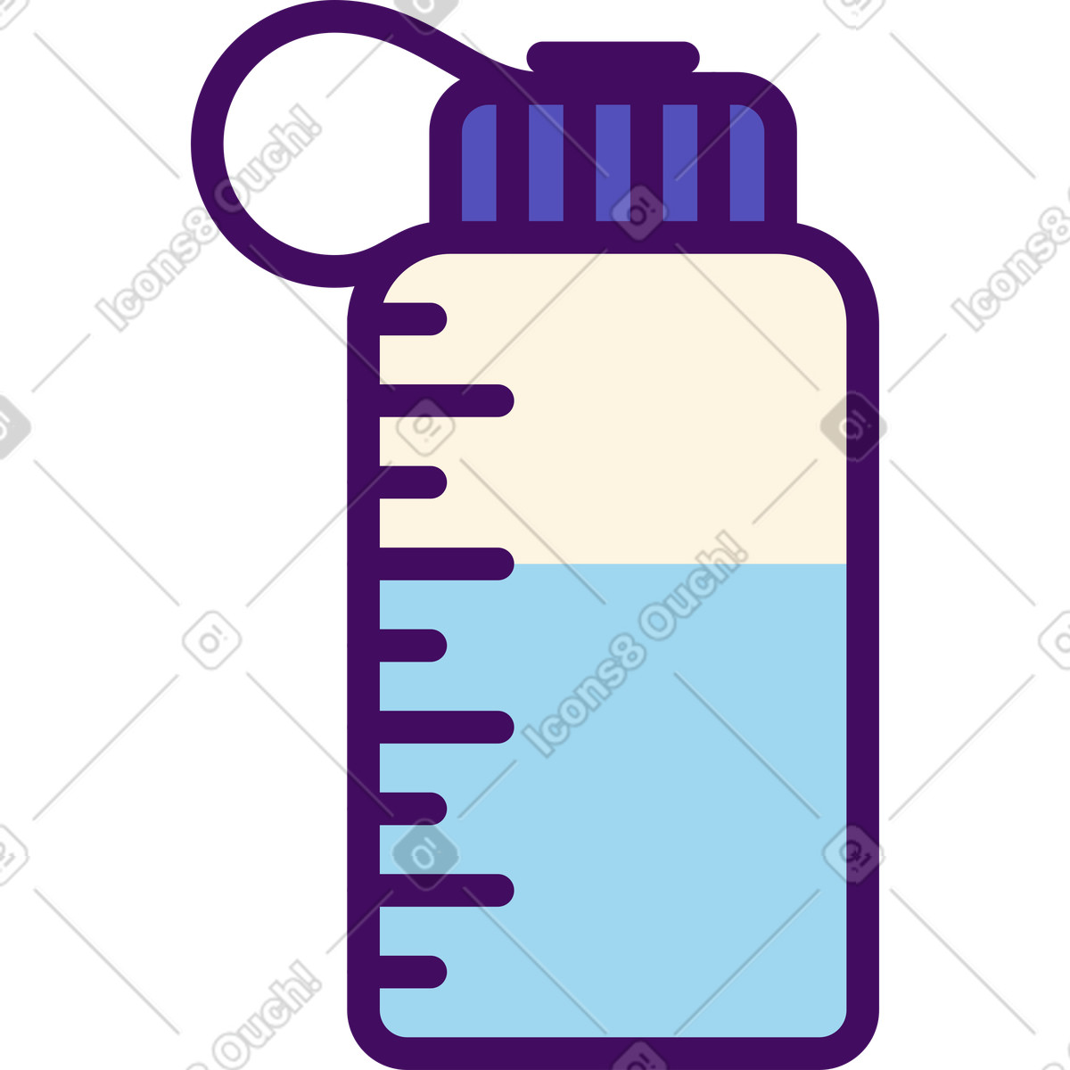 Bottle of water illustration in Simplistic style download in PNG, SVG