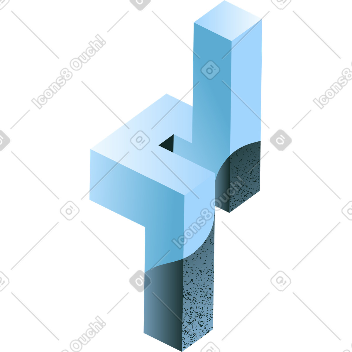 Geometric shape made from a square tube illustration in Concept style download in PNG, SVG