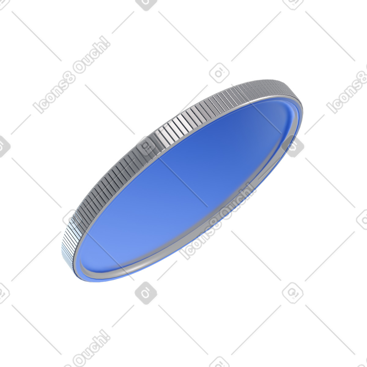 Ilustração de Ícone ficha moeda azul em no estilo 3D Blueprint para baixar em PNG, SVG