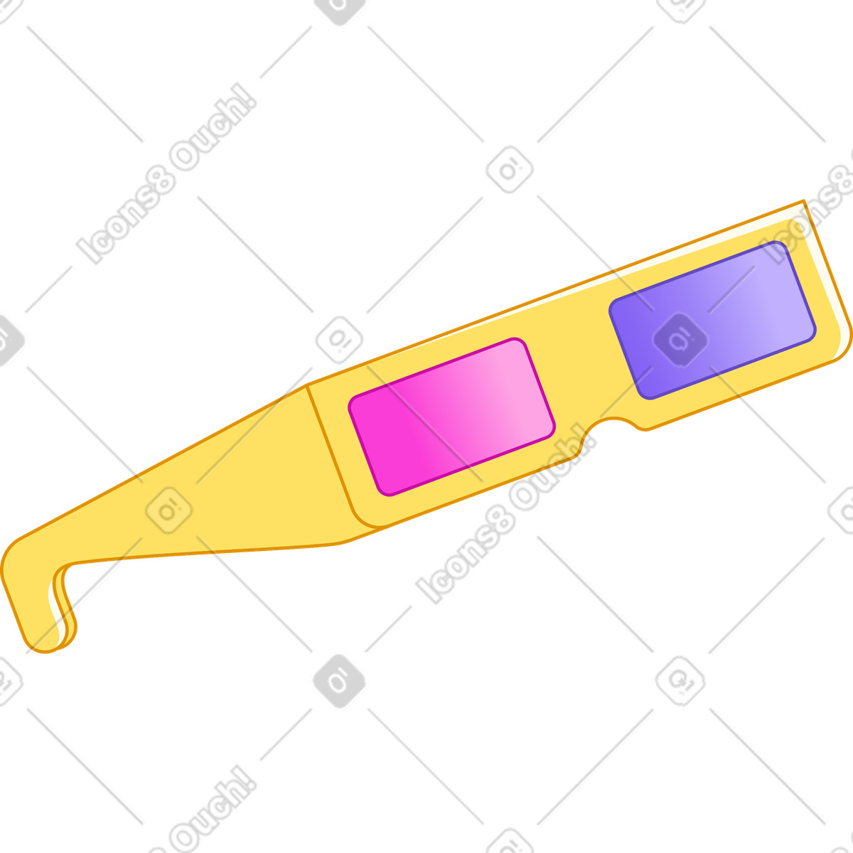 Illustration 3d glasses dans le style Rainbow à télécharger aux formats PNG, SVG
