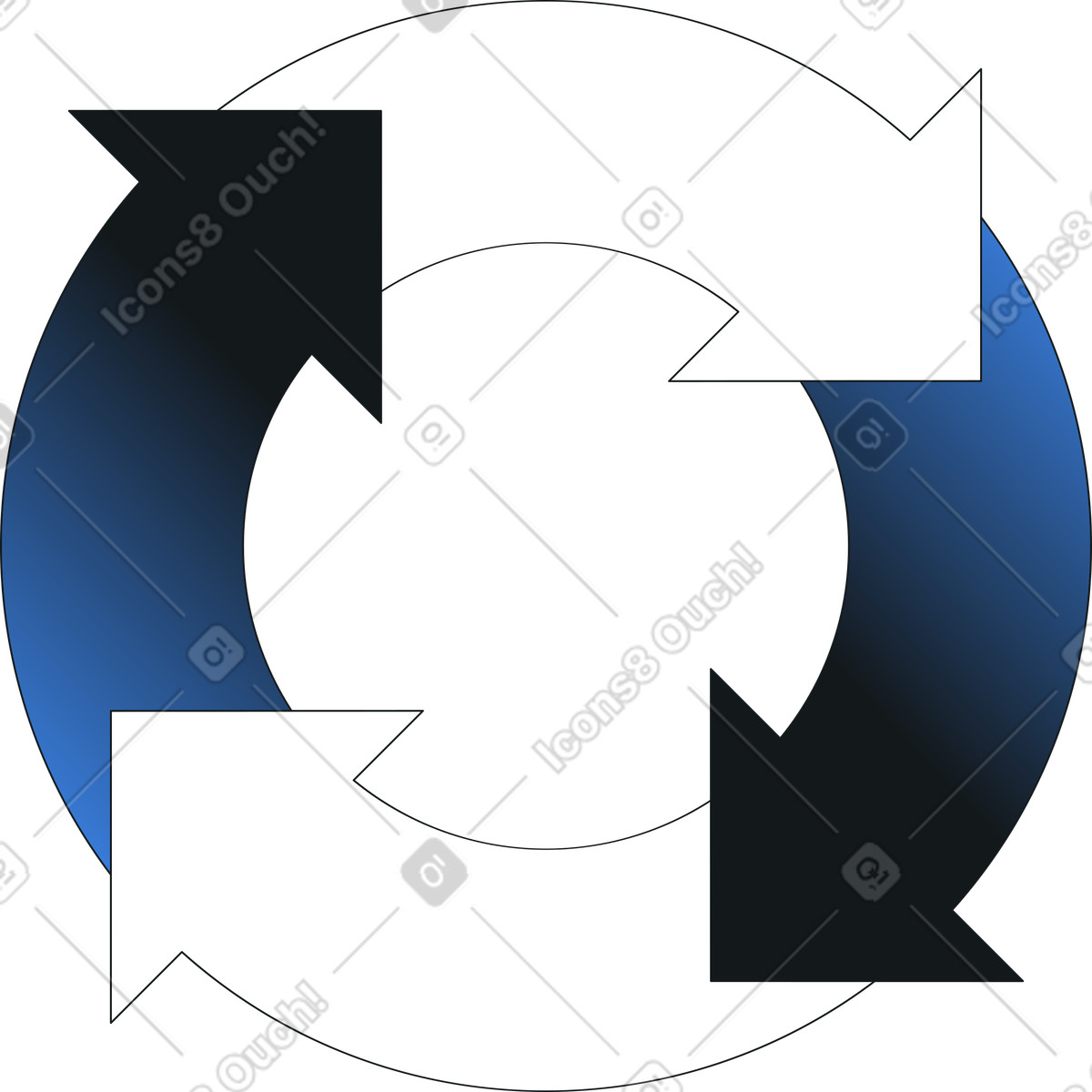 Illustration Cycle de flèche dans le style Midnight à télécharger aux formats PNG, SVG