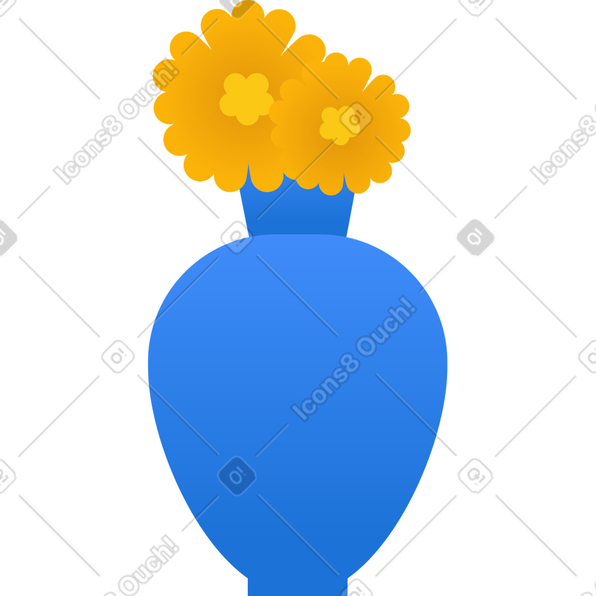 Fiori gialli in vaso illustrazione stile Clip scarica PNG, SVG