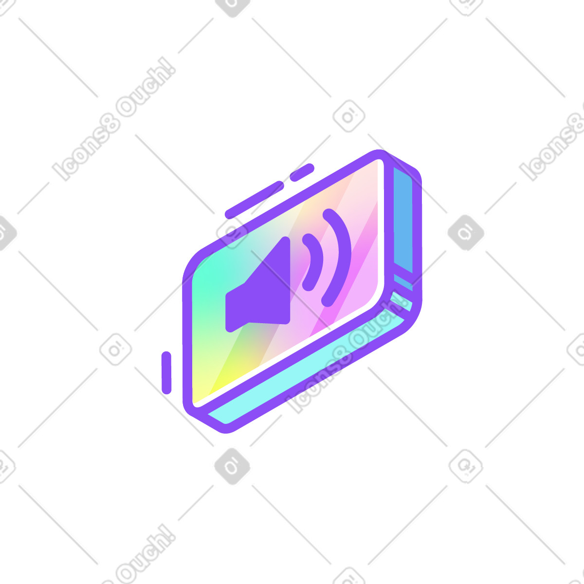 Illustration Megaphone icon dans le style Holographic à télécharger aux formats PNG, SVG