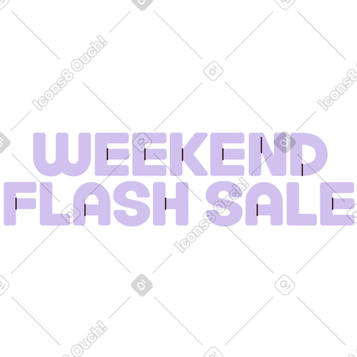 Ilustración Venta flash de fin semana letras en estilo Folks a descargar en PNG y SVG