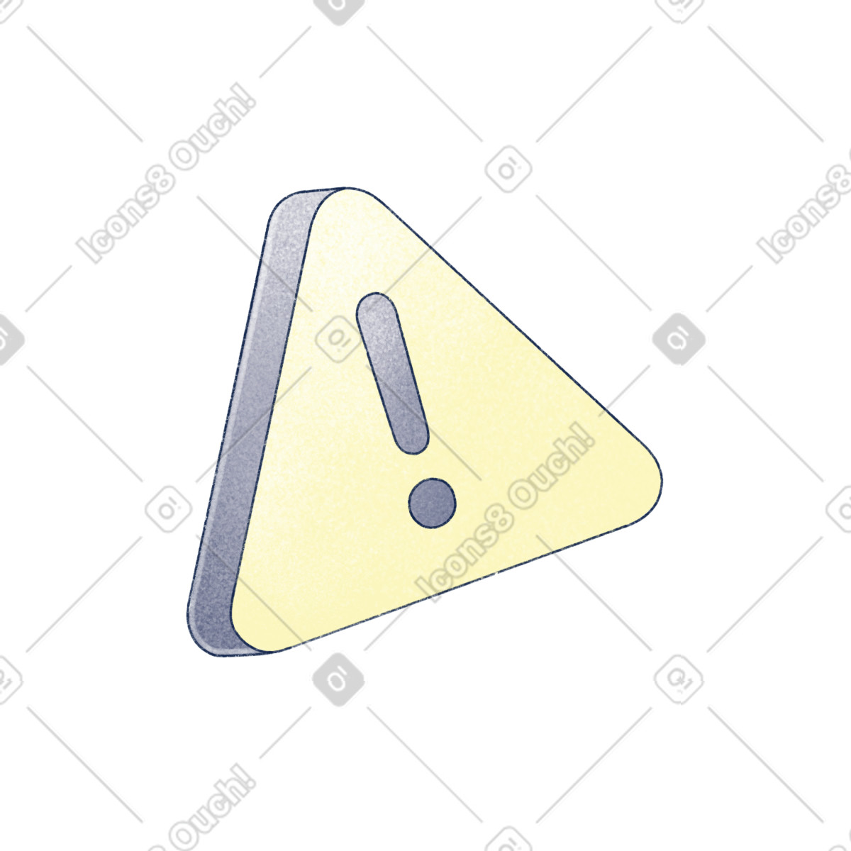 Illustration Triangle jaune avec un point d'exclamation dans le style Haze à télécharger aux formats PNG, SVG