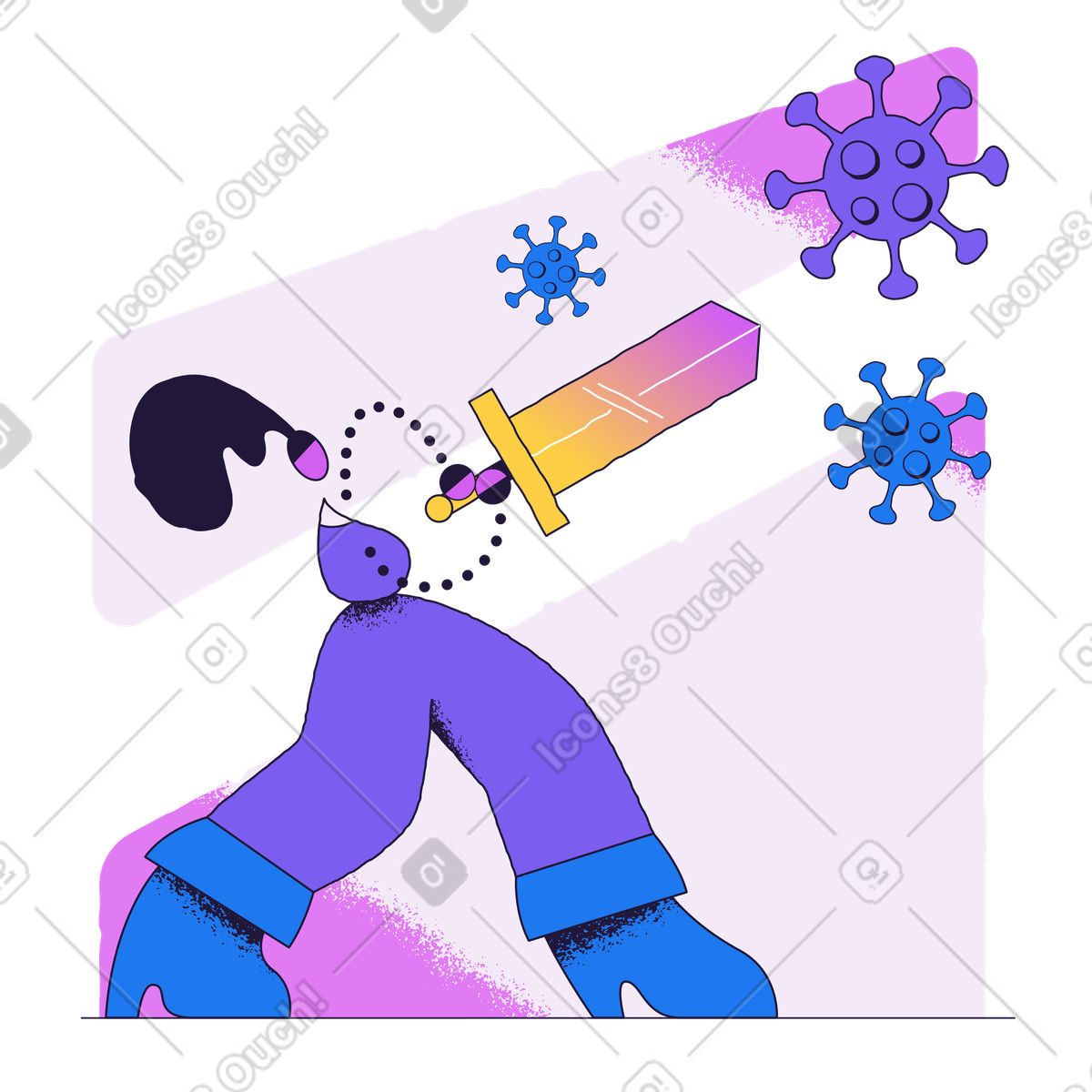 Battle against coronavirus, Infection control and health protection illustrazione in stile Conifer scarica in PNG, SVG