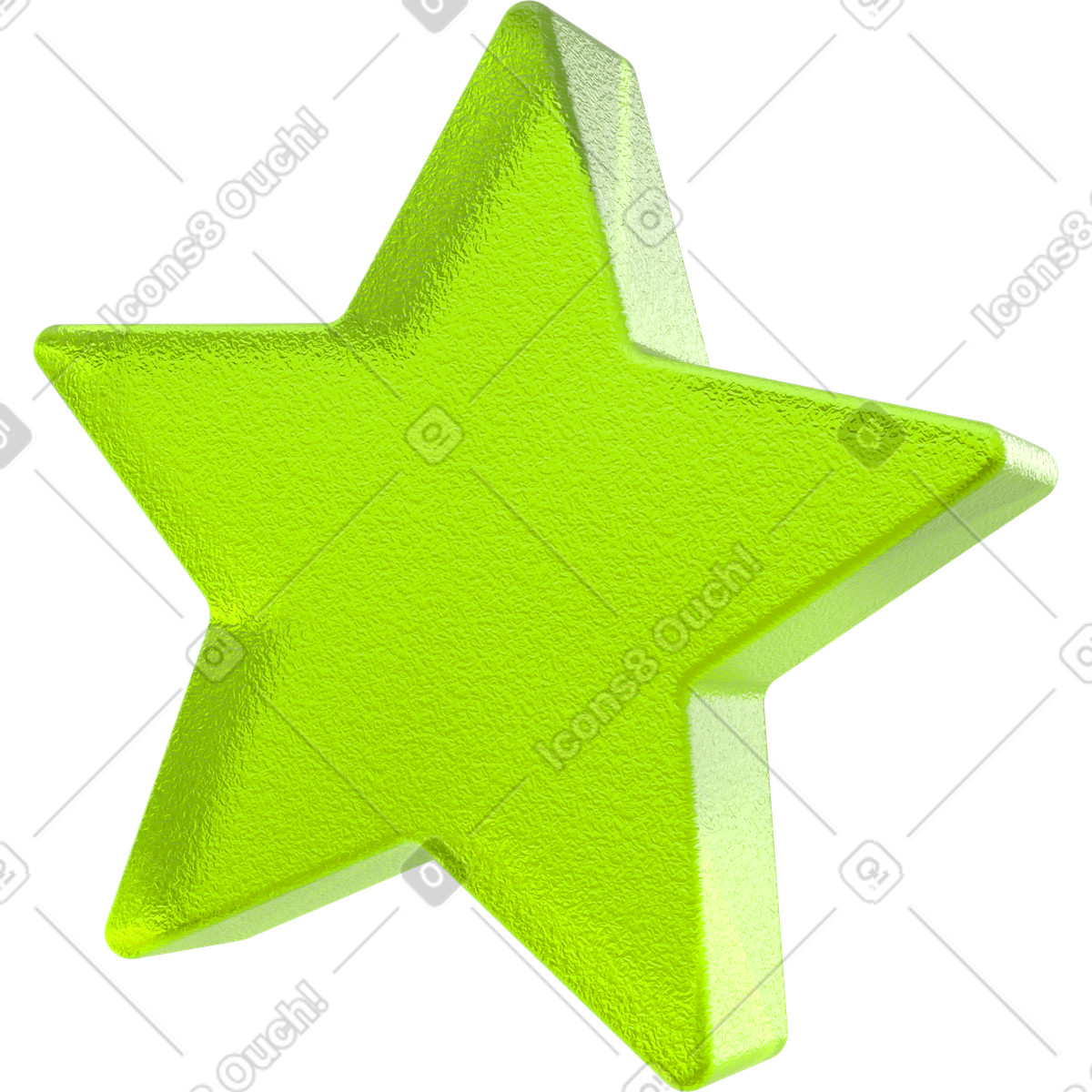 Sternsymbol, grüner, glänzender fünfzackiger stern, hervorhebungs- und belohnungsgrafik-Illustration im 3D Enterprise-Stil als Download in PNG, SVG
