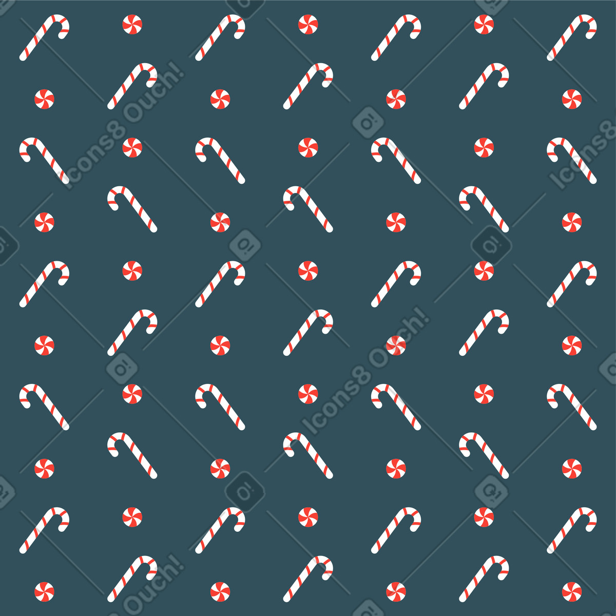 Christmas pattern with sweets illustration in Nordic style download in PNG, SVG