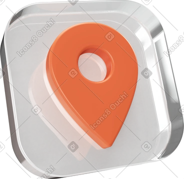Geotag icon on glass plate PNG, SVG